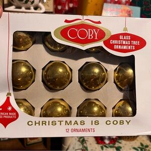 Coby Gold Glass Christmas Tree Ornaments